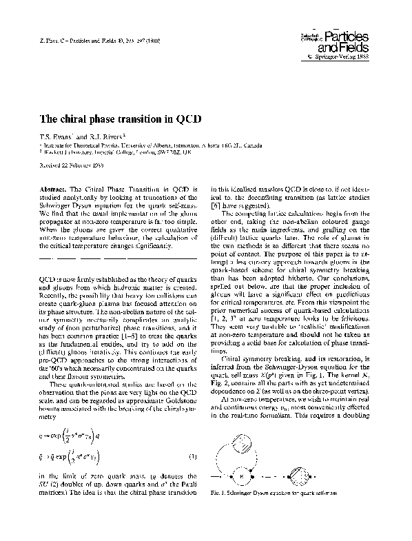 (PDF) The chiral phase transition in QCD