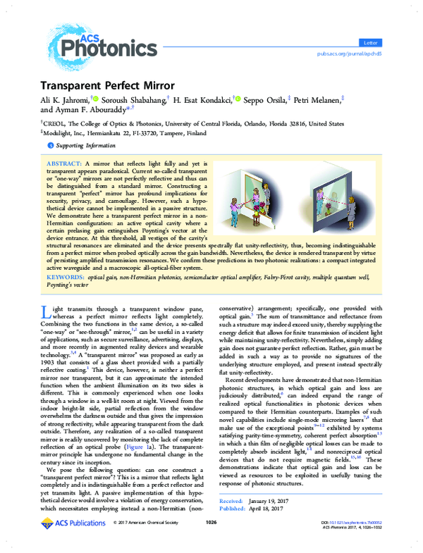 (PDF) Transparent Perfect Mirror