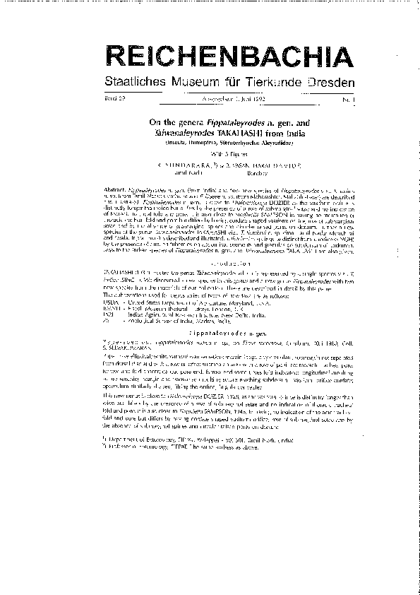 (PDF) Sundararaj, R. and David, B.V. 1992. On the genera