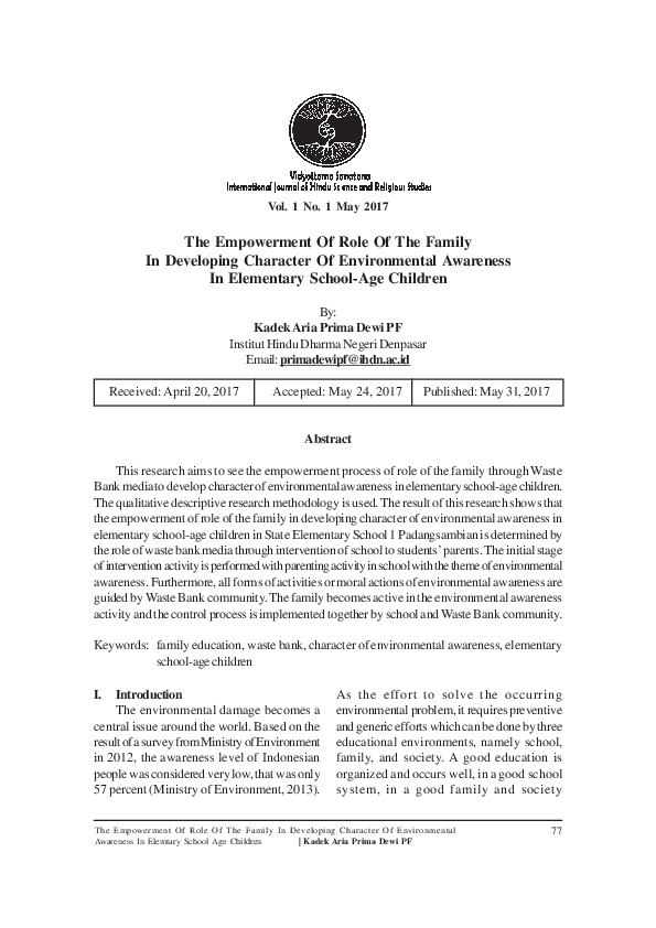 (PDF) The Empowerment Of Role Of The Family In Developing Character Of ...