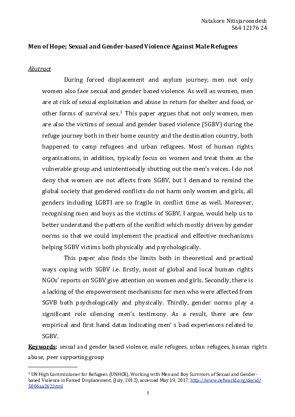 (PDF) Men of Hope_ Sexual and Gender-based Violence Against Male ...