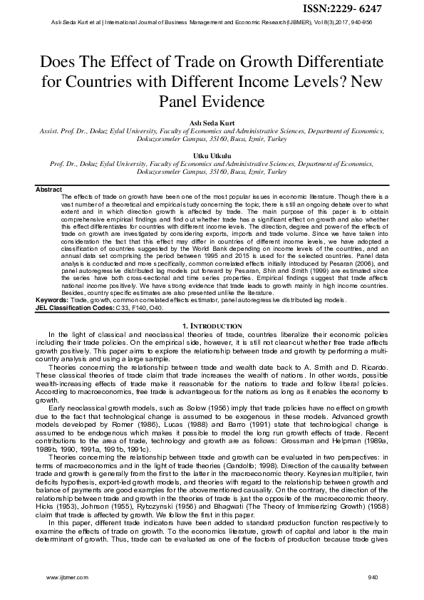 (PDF) Does The Effect of Trade on Growth Differentiate for Countries ...