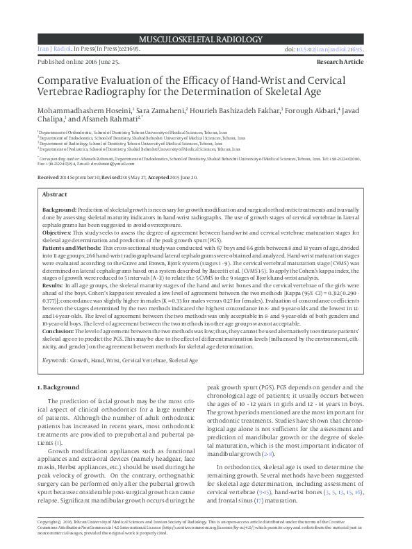 (PDF) MUSCULOSKELETAL RADIOLOGY Comparative Evaluation of the Efficacy ...