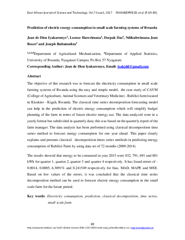 (PDF) Prediction of electric energy consumption in small scale farming ...