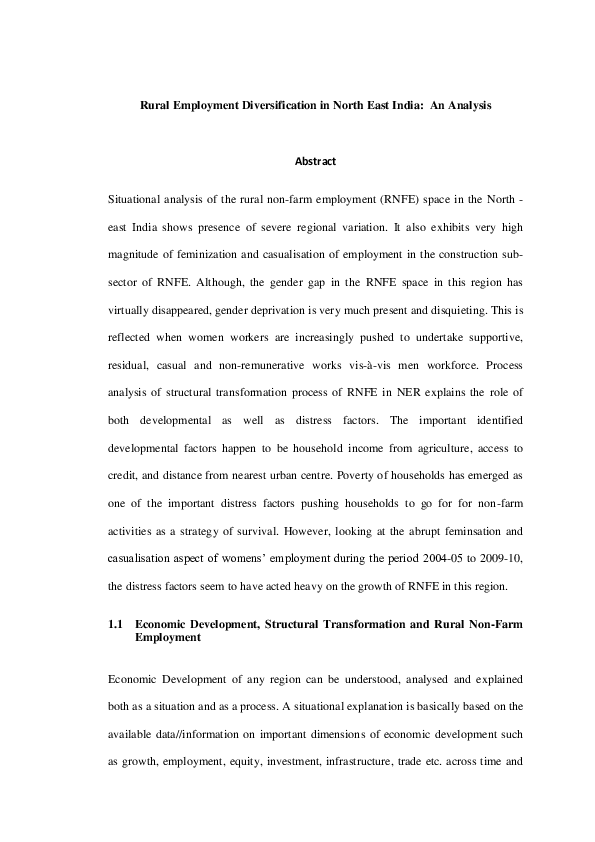 Rural diversification essay image