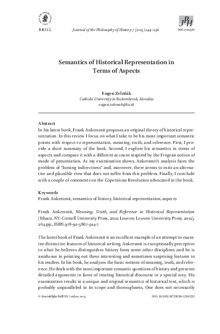 (PDF) Semantics of Historical Representation in Terms of Aspects