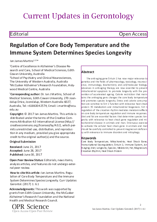 (PDF) Regulation of Core Body Temperature and the Immune System ...