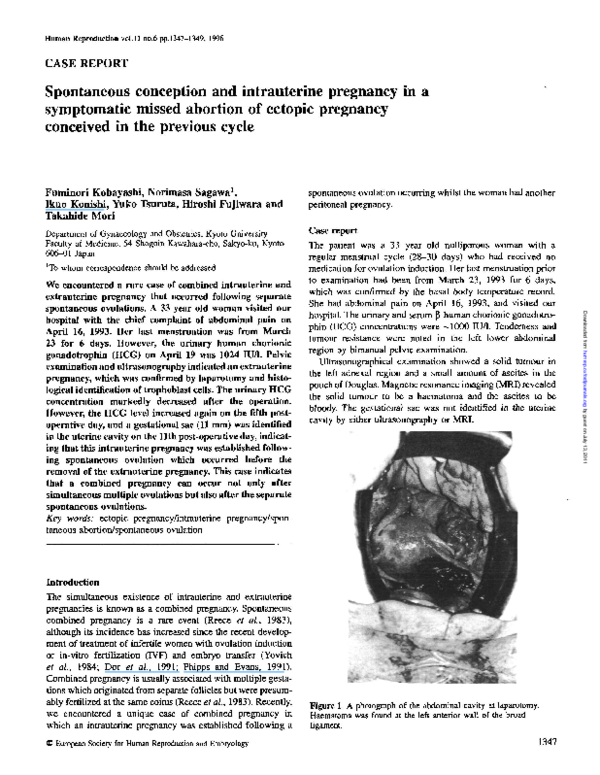 (PDF) Spontaneous conception and intrauterine pregnancy in a ...