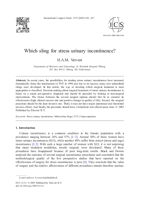 (PDF) Which sling for stress urinary incontinence?