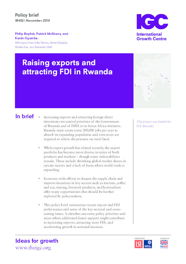 (PDF) Raising exports and attracting FDI in Rwanda