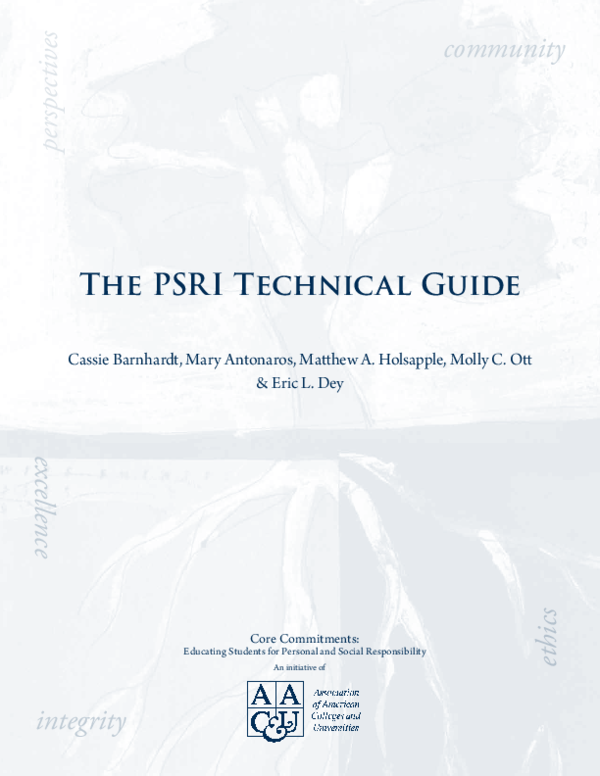 (PDF) The PSRI Technical Guide