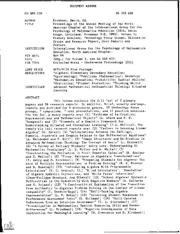 PDF) Proceedings of the Annual Meeting of the North American