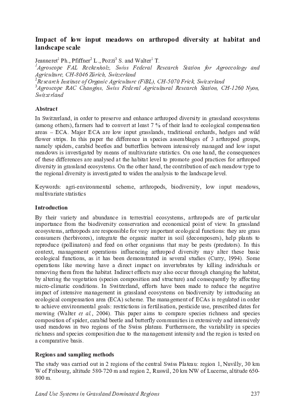 (PDF) Land Use Systems in Grassland Dominated Regions Impact of low