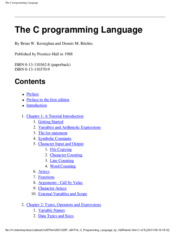 (PDF) The C programming Language