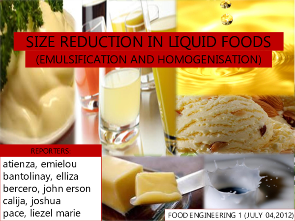 (PPT) size reduction in liquid foods.ppt