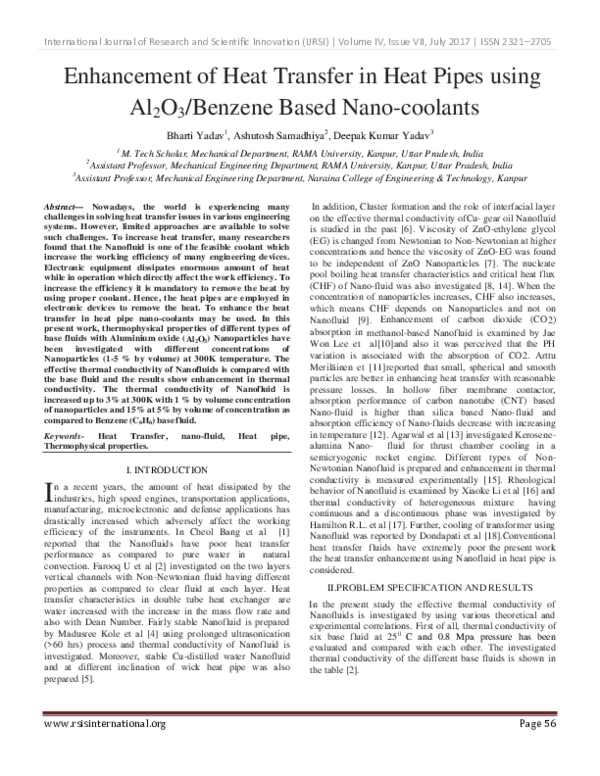(PDF) Enhancement of Heat Transfer in Heat Pipes using Al 2 O 3 ...