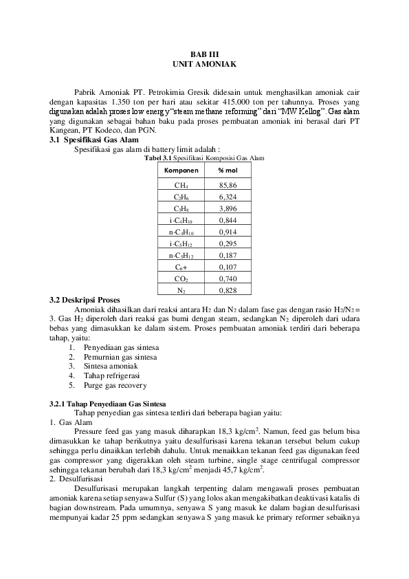 (DOC) BAB III UNIT AMONIAK