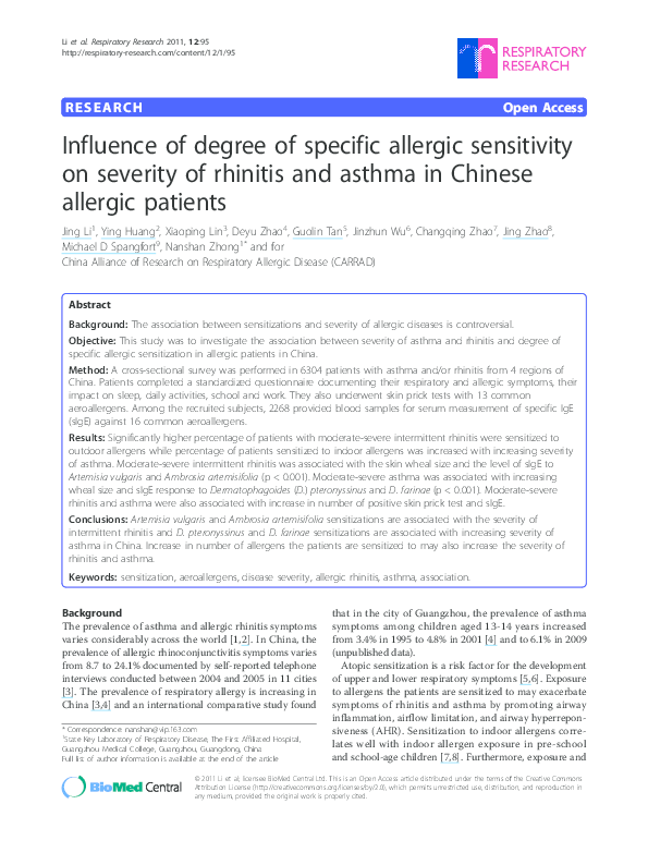 (PDF) Identification of Allergens by Skin Prick Test in Patients of ...