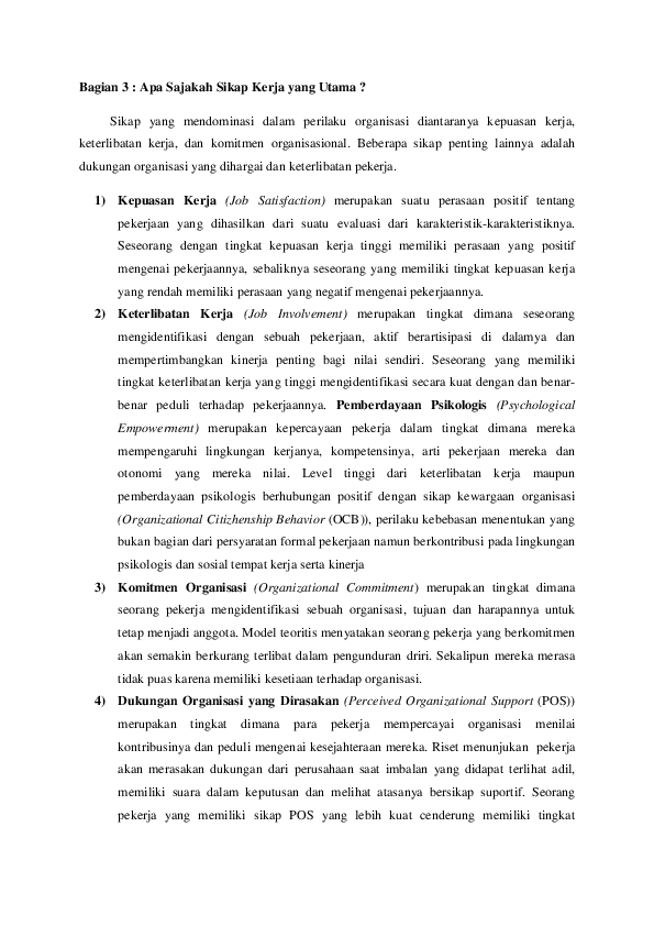 Doc Bab 3 Sikap Dan Kepuasan Kerja Annisa Fatkha Laila Fajar Academia Edu