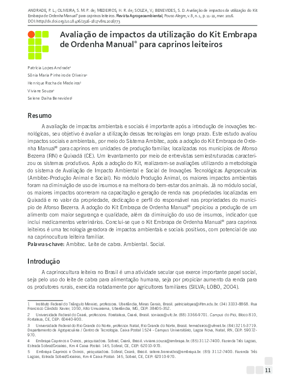 (PDF) Impact assessment for Embrapa Kit for manual milking (Kit Embrapa ...