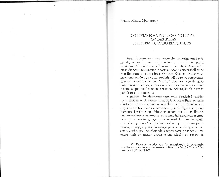 Pdf Das Ideias Fora Do Lugar Ao Lugar Fora Das Ideias Periferia E