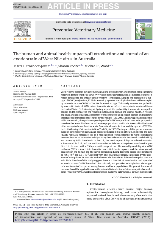 (PDF) The human and animal health impacts of introduction and spread of ...