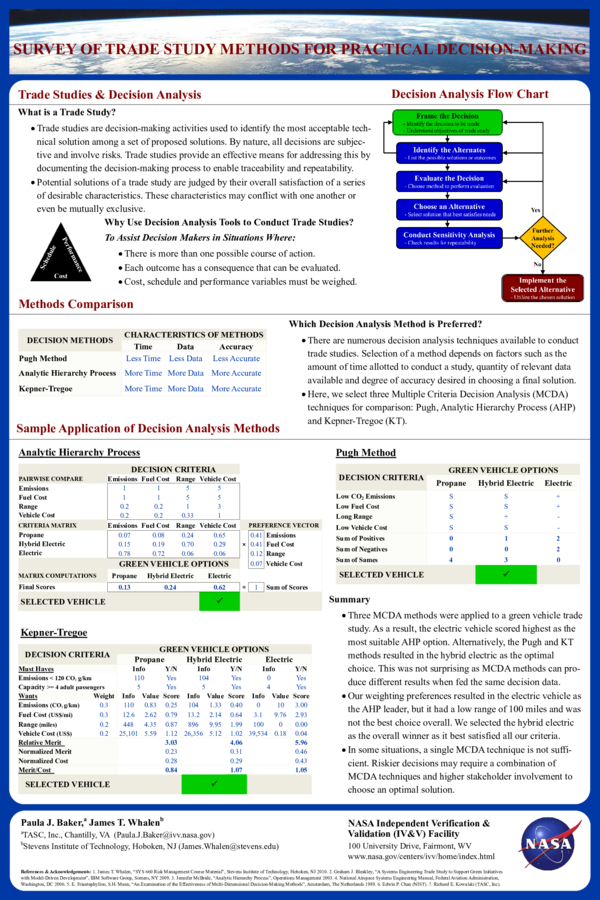 (PDF) SURVEY OF TRADE STUDY METHODS FOR PRACTICAL DECISION-MAKING NASA ...