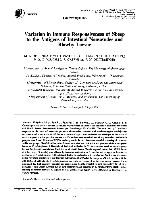 (PDF) Variation in immune responsiveness of sheep to the antigens of ...