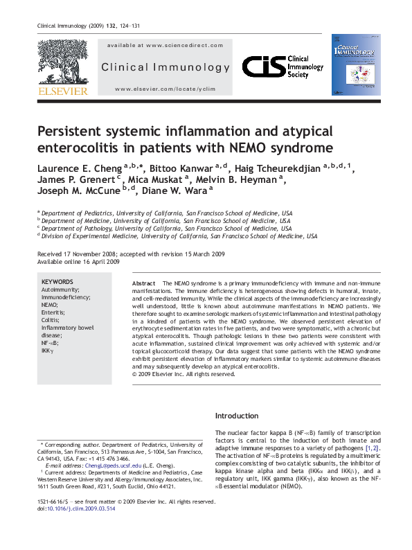 (PDF) Persistent systemic inflammation and atypical enterocolitis in ...