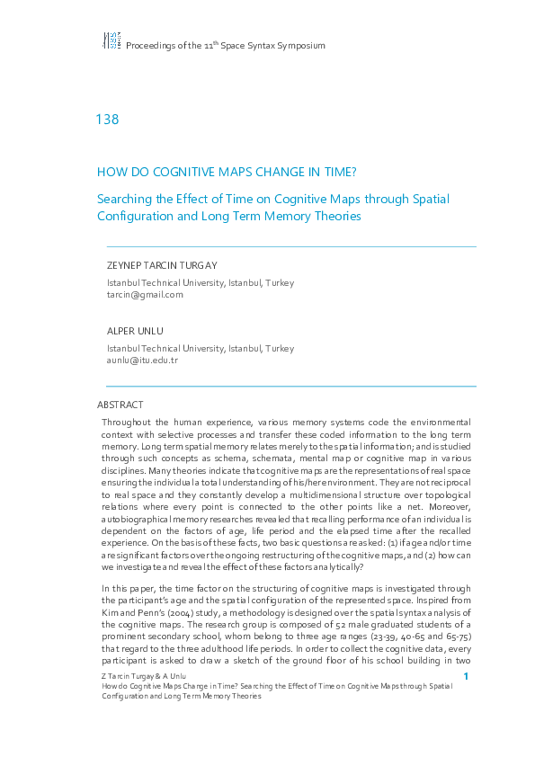 (PDF) HOW DO COGNITIVE MAPS CHANGE IN TIME? Searching the Effect of ...