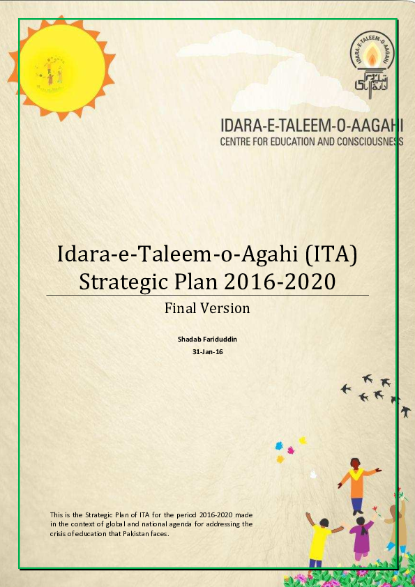 Strategic Plan 2016-2020 of Idara-e-Taleem-o-Agahi (ITA), Pakistan