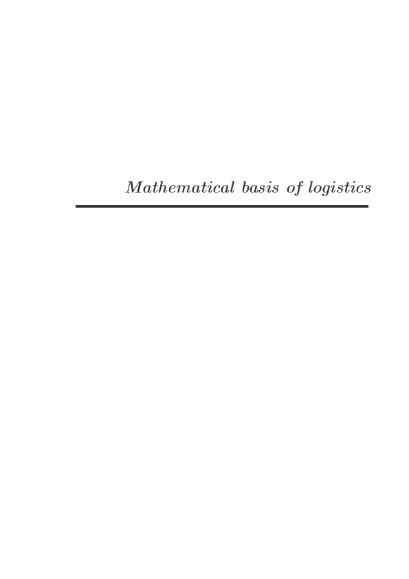 (PDF) Mathematical basis of logistics