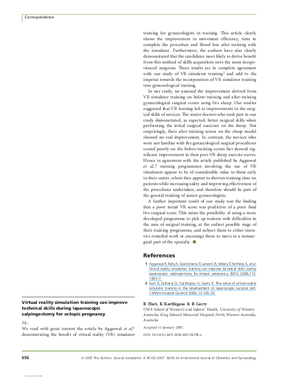(PDF) Virtual reality simulation training can improve technical skills ...
