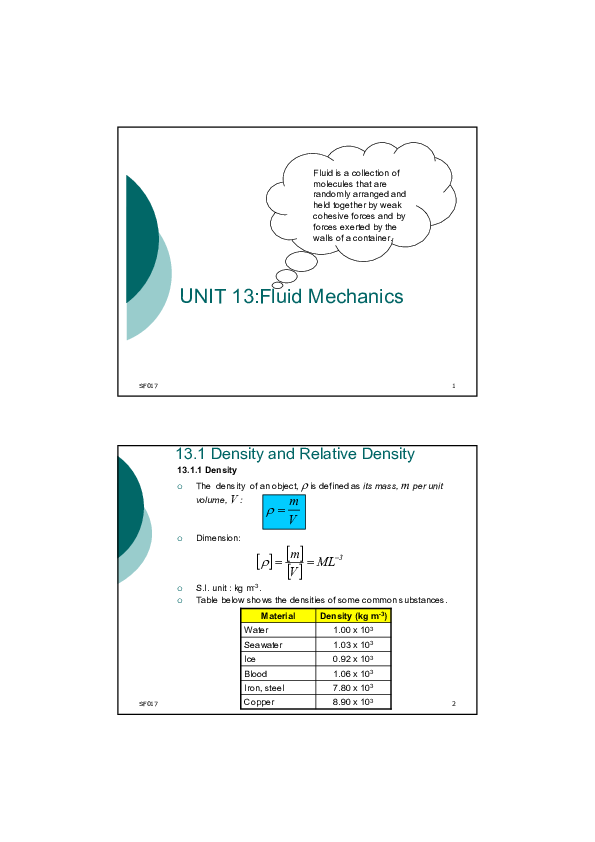 density of water table