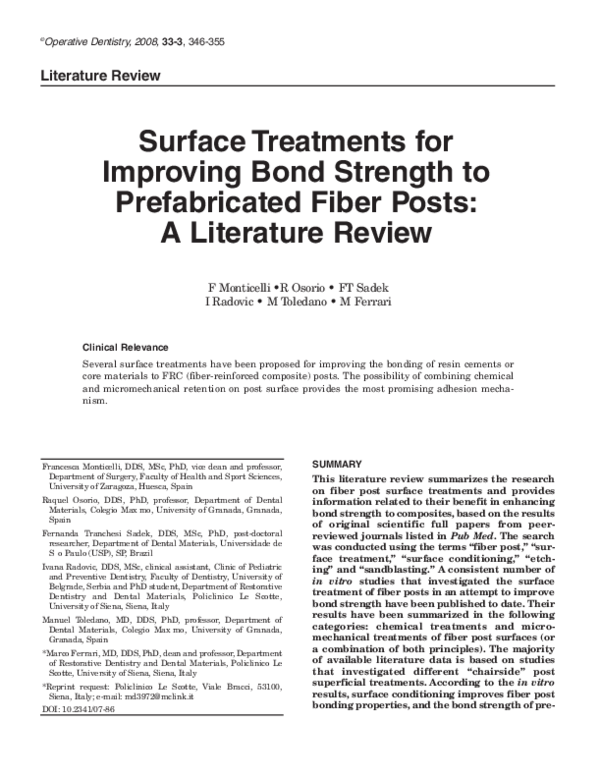 (PDF) Surface Treatments for Improving Bond Strength to Prefabricated