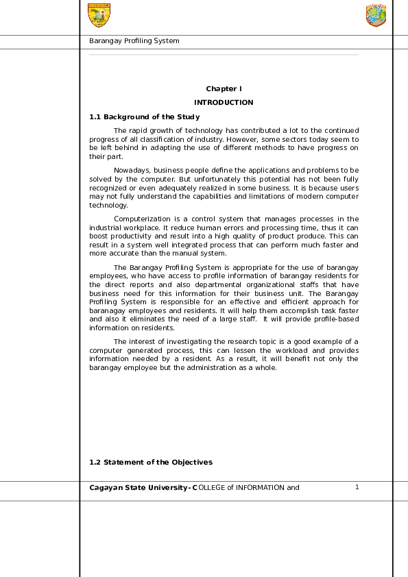 Example of introduction in barangay picture