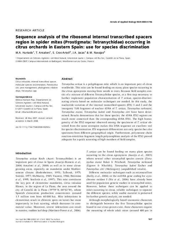 (PDF) Phylogenetic analysis of Myobia musculi (Schranck, 1781) by using ...