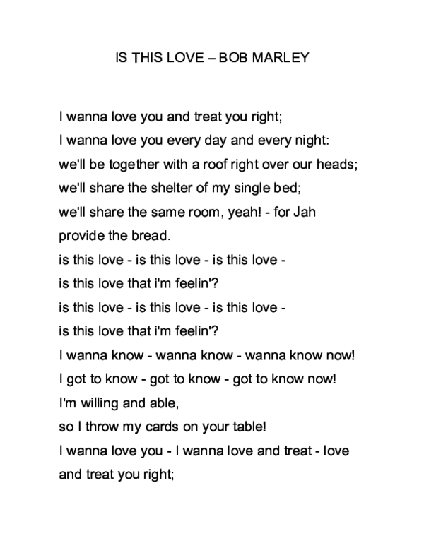 (DOC) IS THIS LOVE BOB MARLEY Oscar Montes Academia.edu