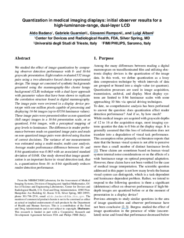 (PDF) 61.4: Quantization in Medical Imaging Displays — Initial Observer ...