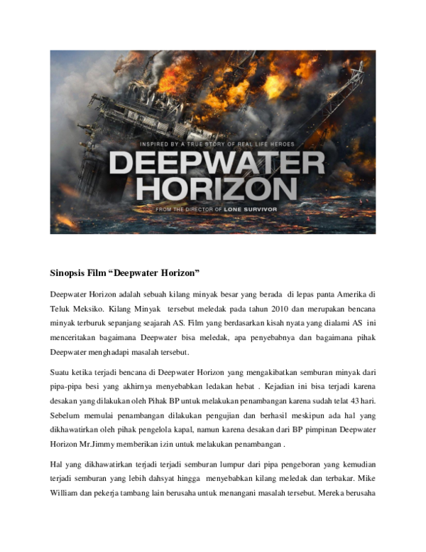 (DOC) Sinopsis Film " Deepwater Horizon " Riris Silalahi Academia.edu