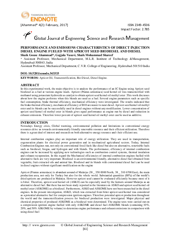 (PDF) PERFORMANCE AND EMISSIONS CHARACTERISTICS OF DIRECT INJECTION ...