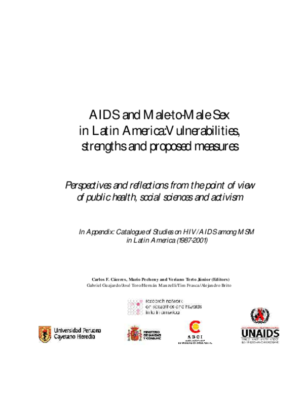 (PDF) AIDS and Male-to-Male Sex in Latin America: Vulnerabilities ...