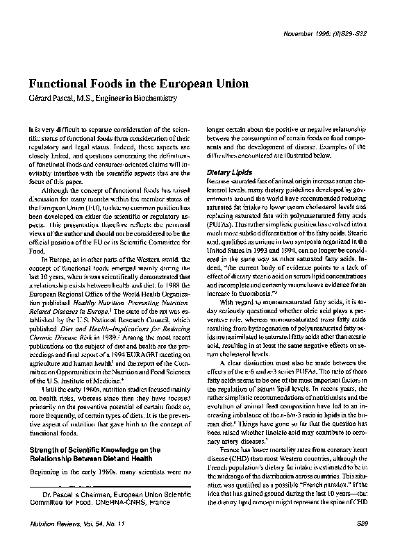 (PDF) Functional Foods in the European Union