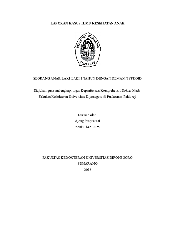 Contoh Laporan Kasus Gizi Buruk Seputar Laporan