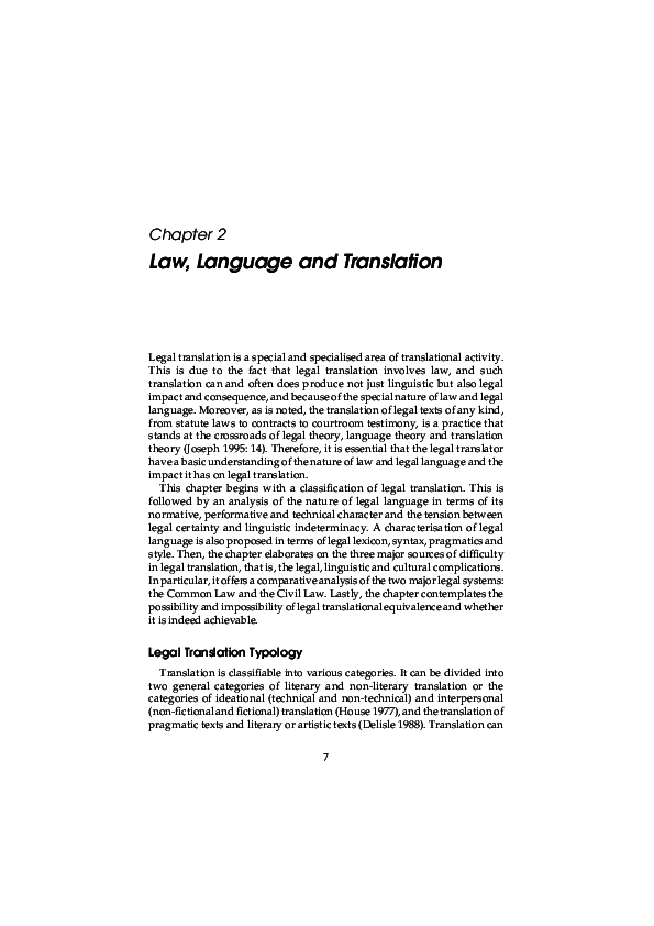 (PDF) Law, Language and Translation mary anu Academia.edu