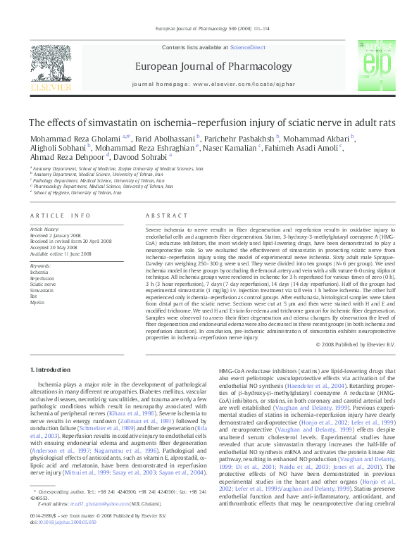 (PDF) The effects of simvastatin on ischemia–reperfusion injury of ...