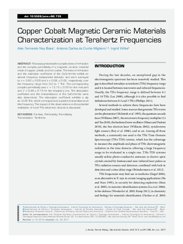 (PDF) Copper Cobalt Ceramic Materials Characterization at