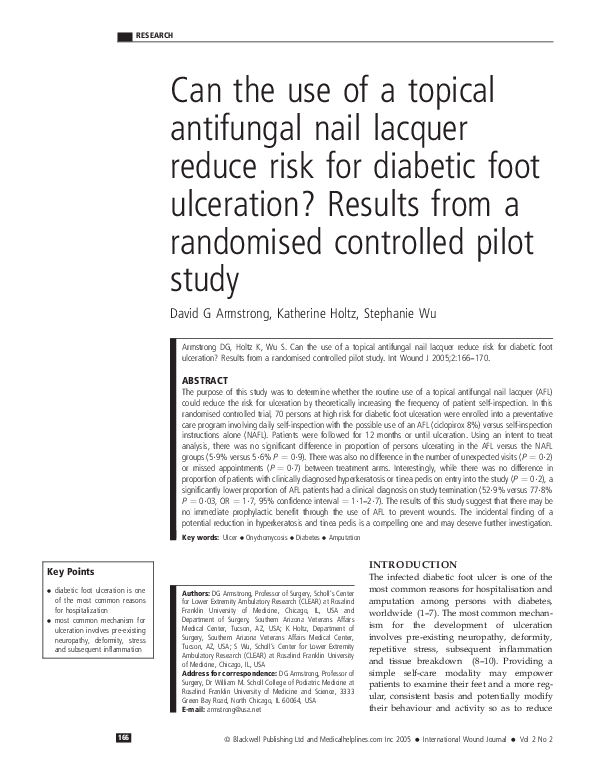 (PDF) Can the use of a topical antifungal nail lacquer reduce risk for