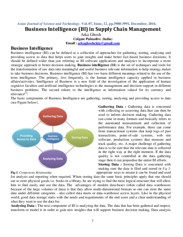 (DOC) Business Intelligence (BI) in Supply Chain Management Business ...