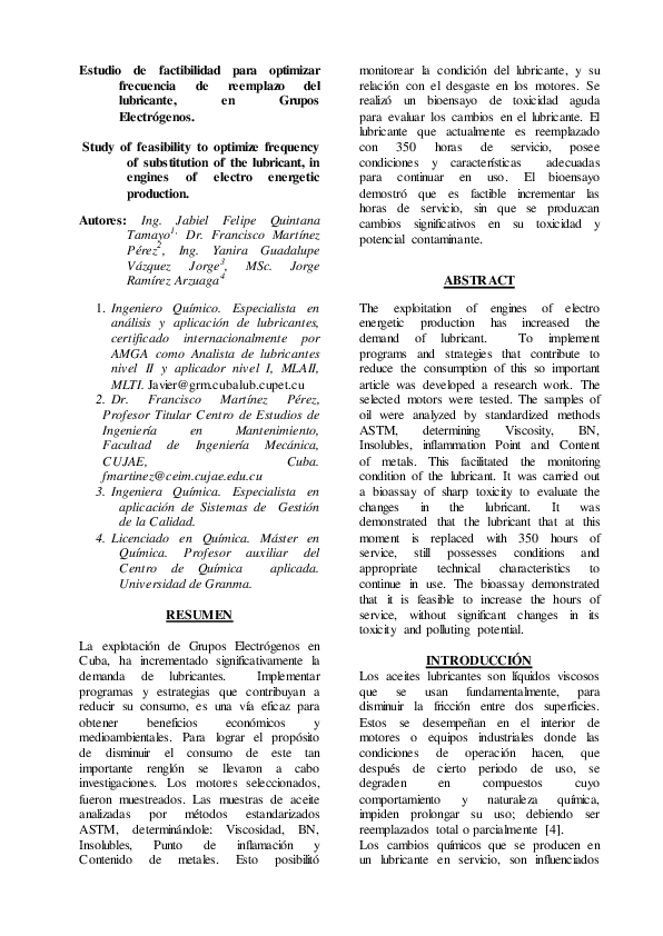 (PDF) Study of feasibility to optimize frequency of substitution of the
